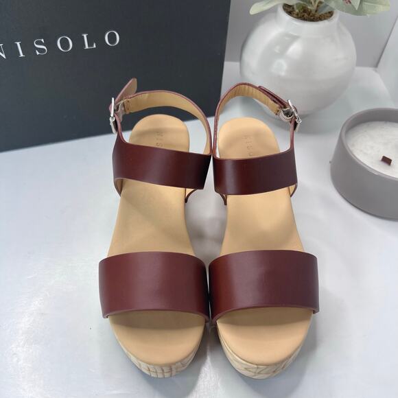 Nisolo Burgundy Leather Mules with Wooden Heel - Picture 5 of 13